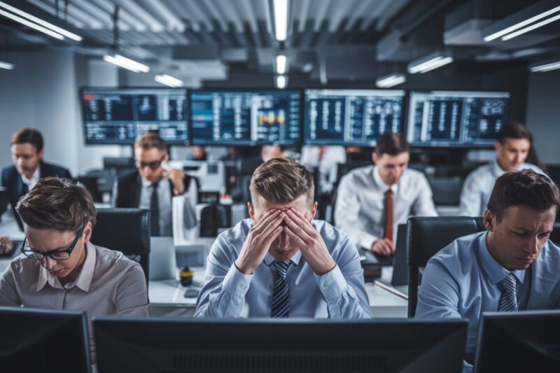 Des managers stressés devant leurs écrans